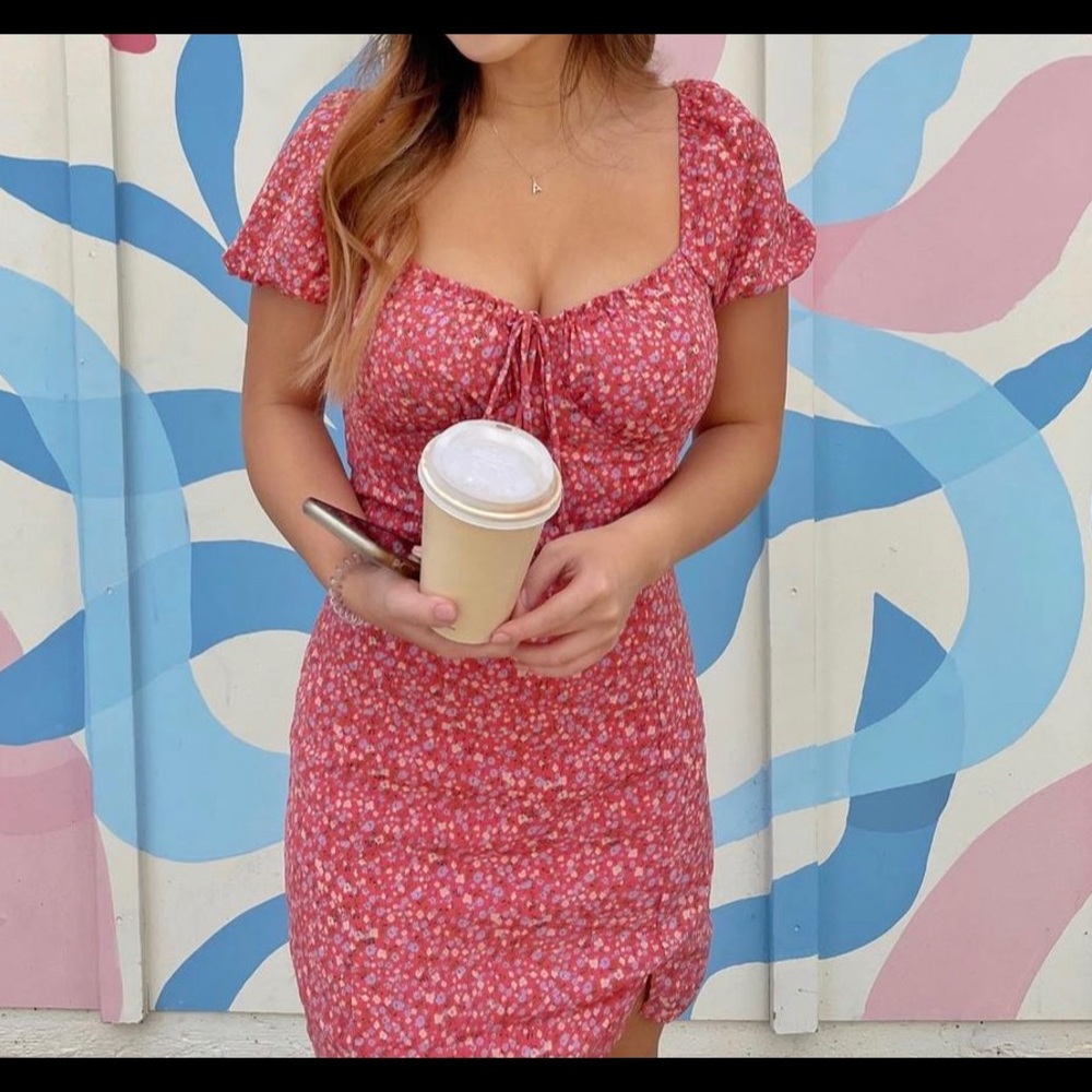 Ditsy Floral Tie Front Minidress BP nordstrom